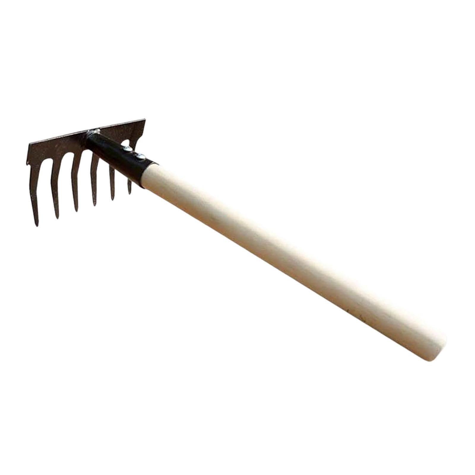 Garden Rake Labor Saving Loosening Garden Tool for Family Backyard Household 6 Tines - Image 6