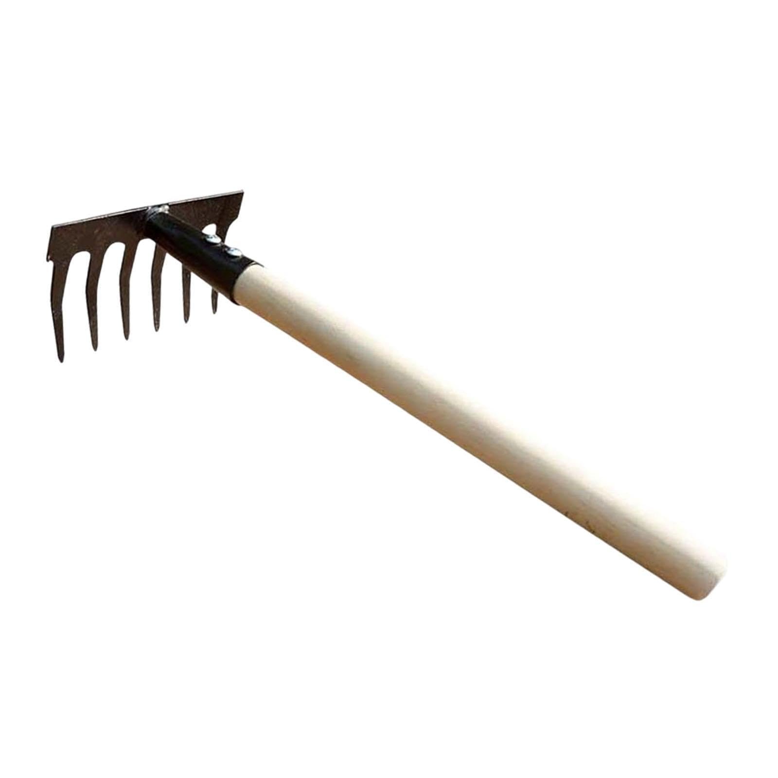 Garden Rake Labor Saving Loosening Garden Tool for Family Backyard Household 6 Tines - Image 5