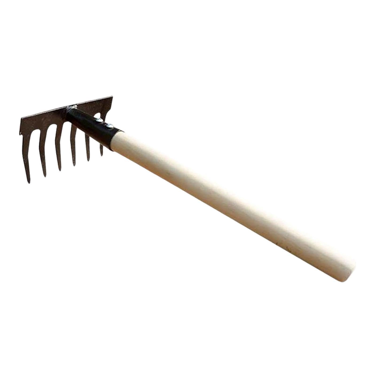 Garden Rake Labor Saving Loosening Garden Tool for Family Backyard Household 6 Tines - Image 7