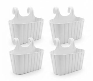 Hanging Plastic Planter Basket with Hook, Oval Shape Pack of 4 I Muti Colour