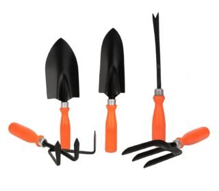 Gardening Hand Tools Set - 5 Pieces (Cultivator, Big and Small Trowel, Weeder, Fork) | Tools for Home Garden | Durable Plant Tool Kit | Farming Tools