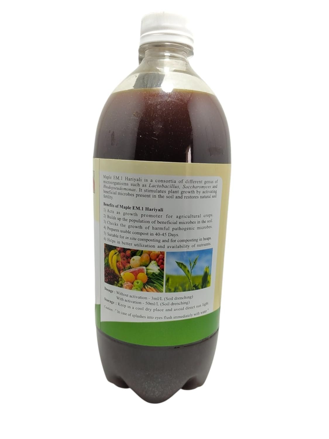 Maple EM.1 Environ Effective Microorganisms 1 Litre | Organic Waste Decomposer & Compost Accelerator | Deodorizes Solid Waste, Improves Soil Health for Farming - Image 3
