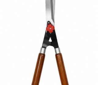 Hedge Shears Garden Cutter with Sharp Steel Blades and Wooden Handle, Manual Hand Trimmer for Grass, Bushes, Hedges and Plants, Gardening Tool for Lawn and Outdoor Plant Maintenance Work