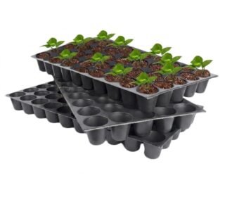 SJ Organics Seedling Tray for Seed Germination - Pack of 10 (50 Cells Each) | Reusable Plastic Nursery Tray for Indoor Gardening & Microgreens