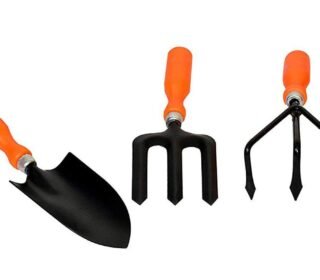 New Combo 3 Pcs Sets of Gardening Tools Kit for All Your Gardening Needs, Hand Cultivator, Hand Weeder, Hand Weeding Fork (Orange & Black) Medium Size Pack of 3