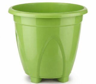 Plastic Planter Pot for Indoor & Outdoor Plants, Lightweight Durable Flower Pot with Drainage, Blur (Pack of 5)