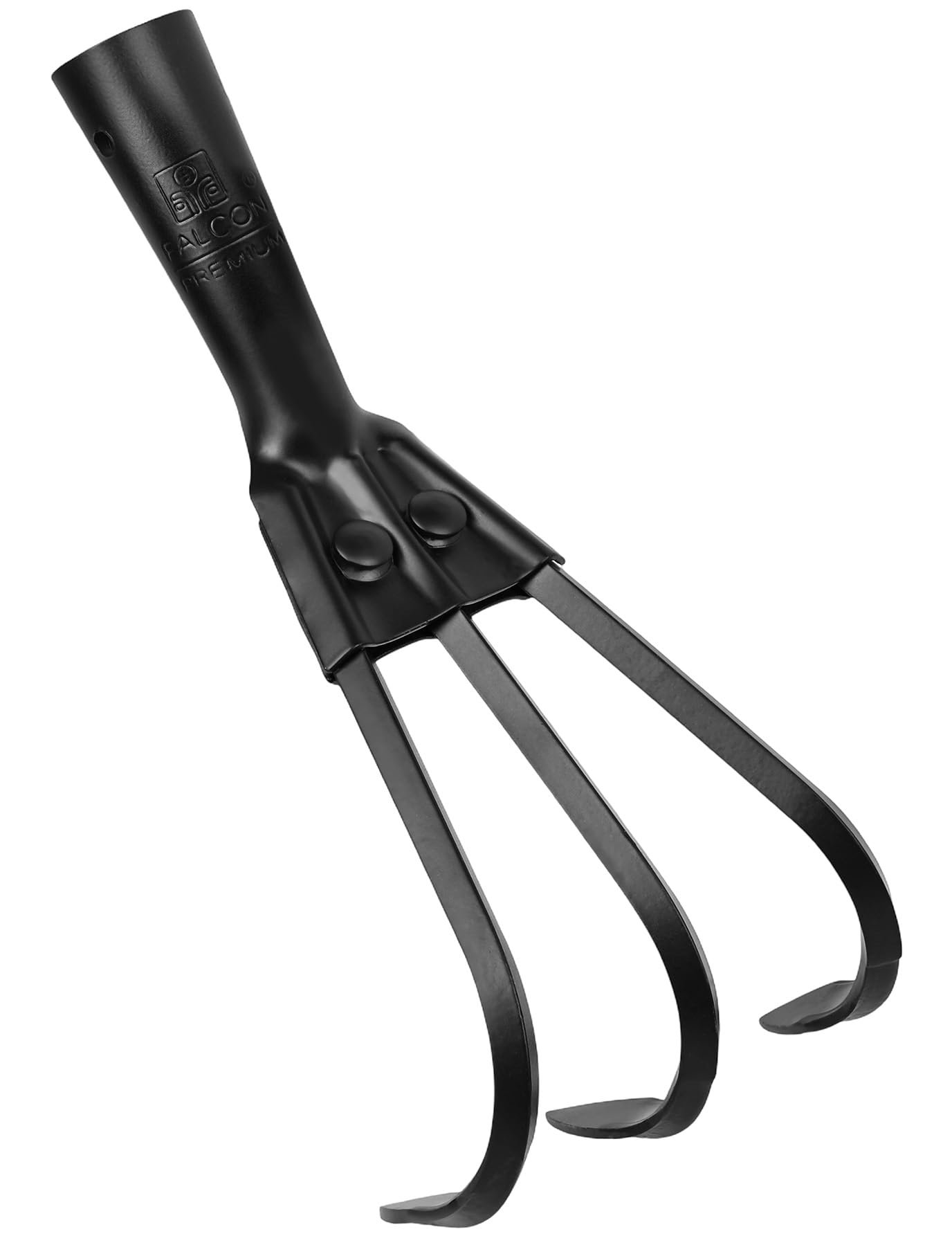 FCH-306 Garden Cultivator with Comfortable Grip and 3 Prong Stainless Steel Durable Heavy Duty Hand Tool for Agriculture & Home Gardening Soil Loosening (Black)
