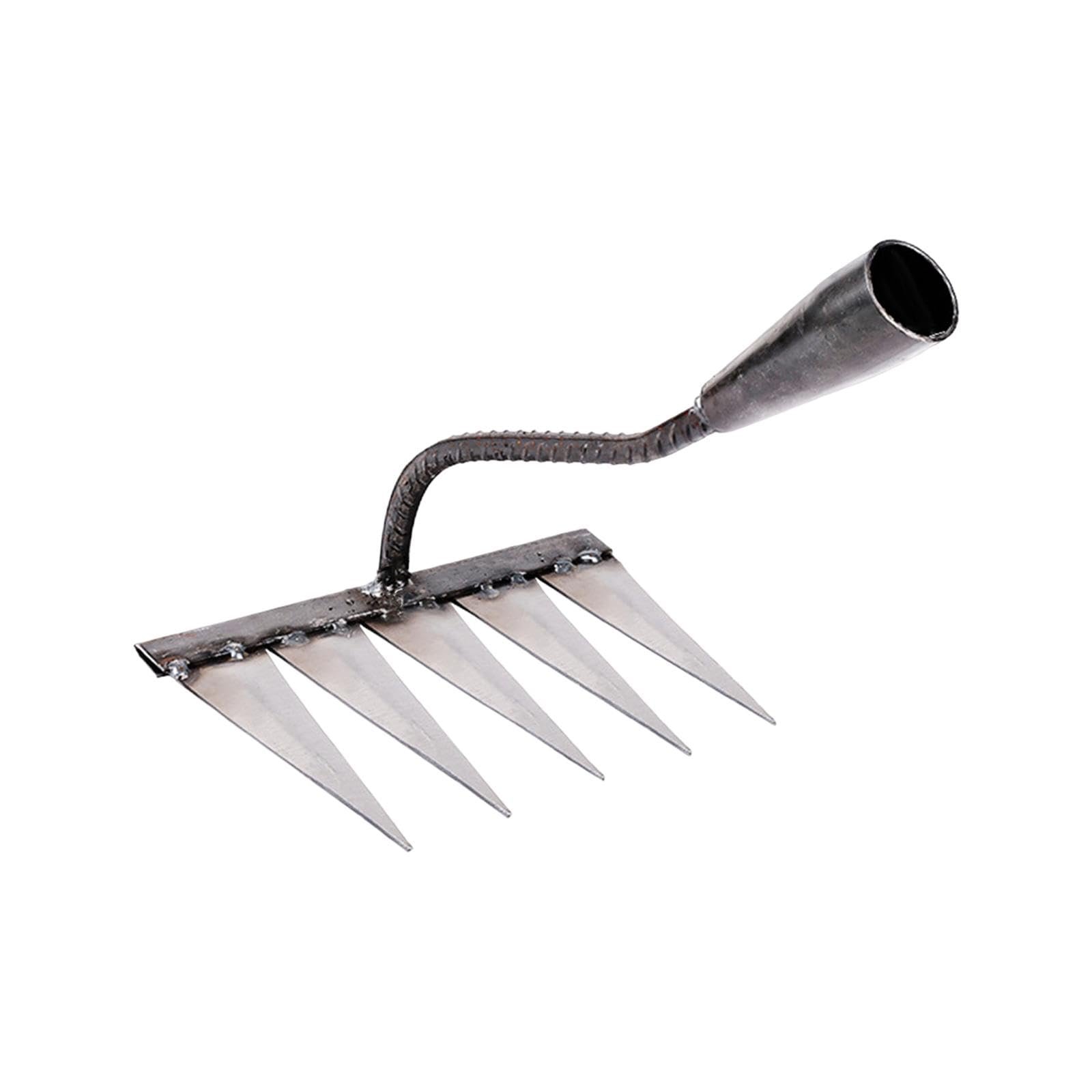 Garden Rake Hardened Strong Sharp Tines Rake for Gardening Mulching Backyard with 5 Tines - Image 4