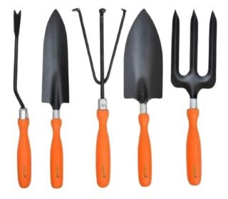 5 Pcs Gardening Tools Kit for All Your Gardening Needs (Orange & Black) (5 Pcs Set).