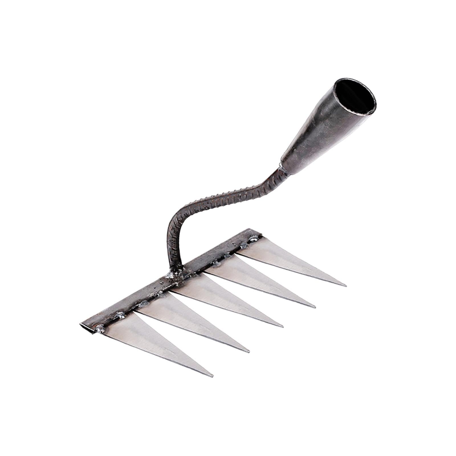 Garden Rake Hardened Strong Sharp Tines Rake for Gardening Mulching Backyard with 5 Tines - Image 2