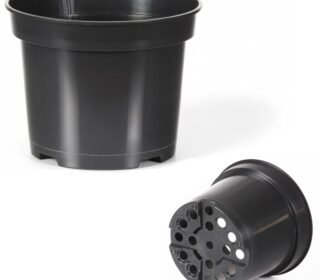 Black Plastic Plant Pots 0.5L 1L 2L 5L 7.5L 10L 12L 15L – Flower, Nursery & Growing Containers, Reinforced Rim, Extra Drainage – Multi Pack 1–200 (5L, Pack of 10)