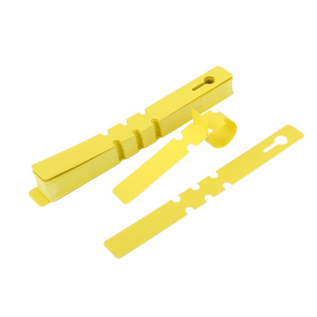 Generic 100pcs PVC Greenhouse Gardening Plant Stake Hanging Collar Tag Label Yellow - Image 7