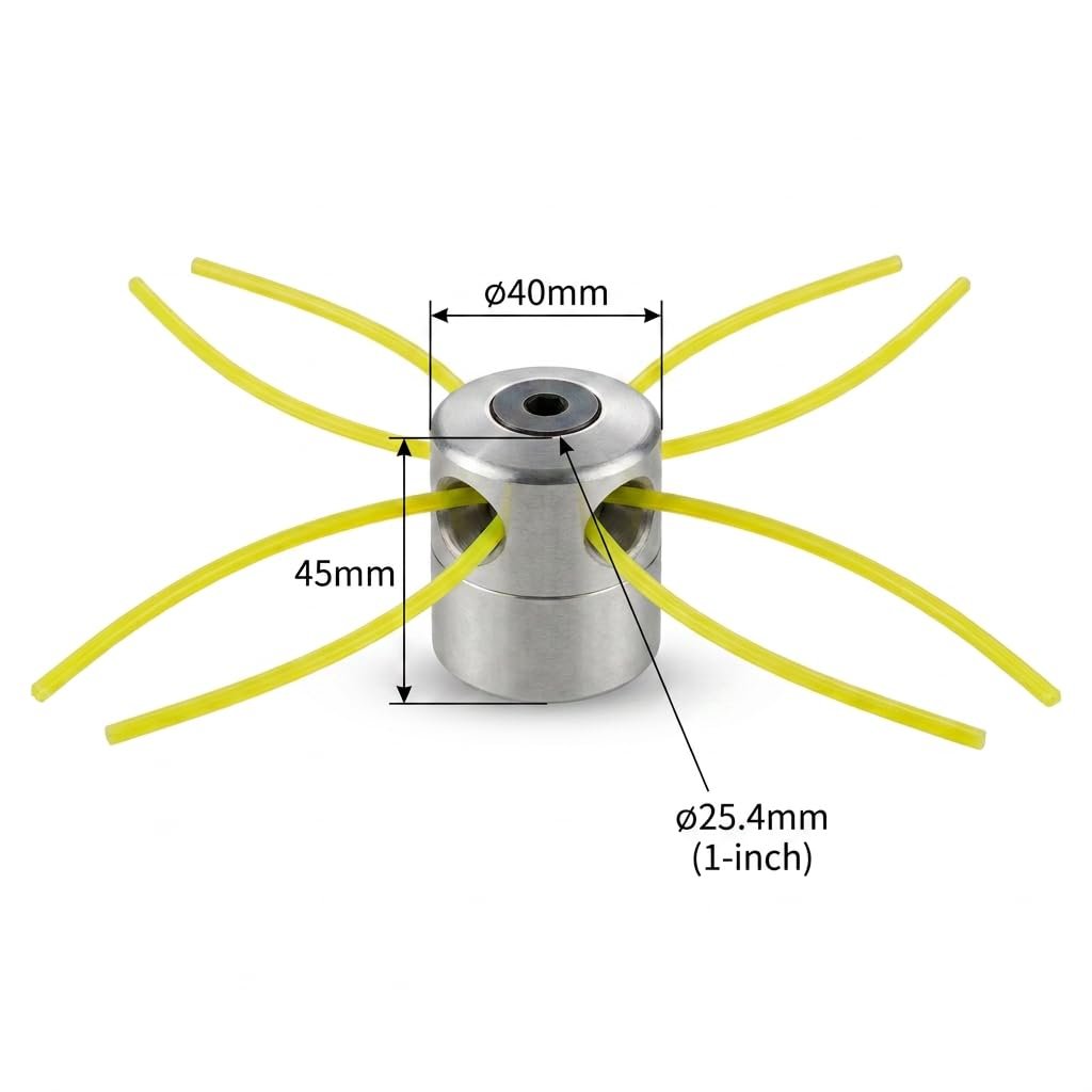 Weed Trimmer Head, Aluminum Grass Trimmer Head with 4 Lines Brush Cutter Head Lawn Mower Accessories Cutting Line Head for Strimmer - Image 7