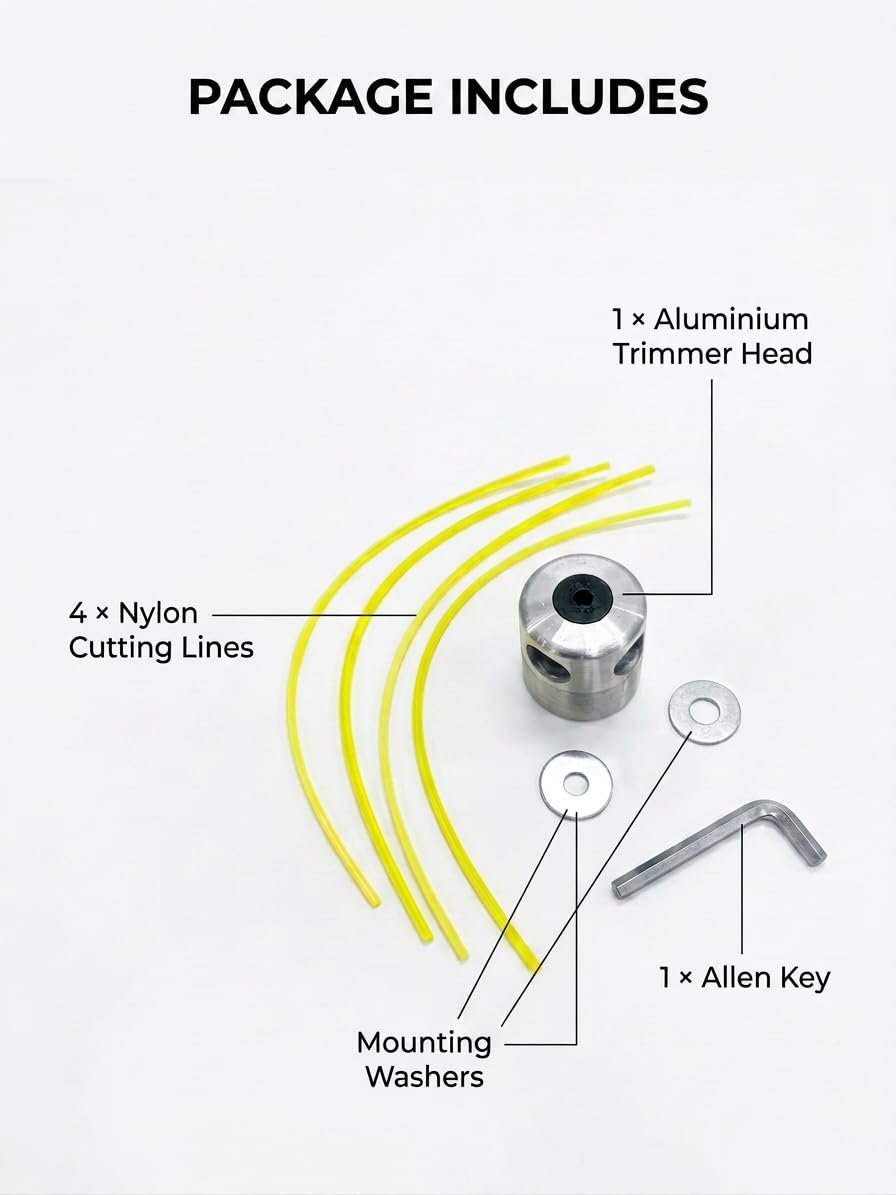 Weed Trimmer Head, Aluminum Grass Trimmer Head with 4 Lines Brush Cutter Head Lawn Mower Accessories Cutting Line Head for Strimmer - Image 4