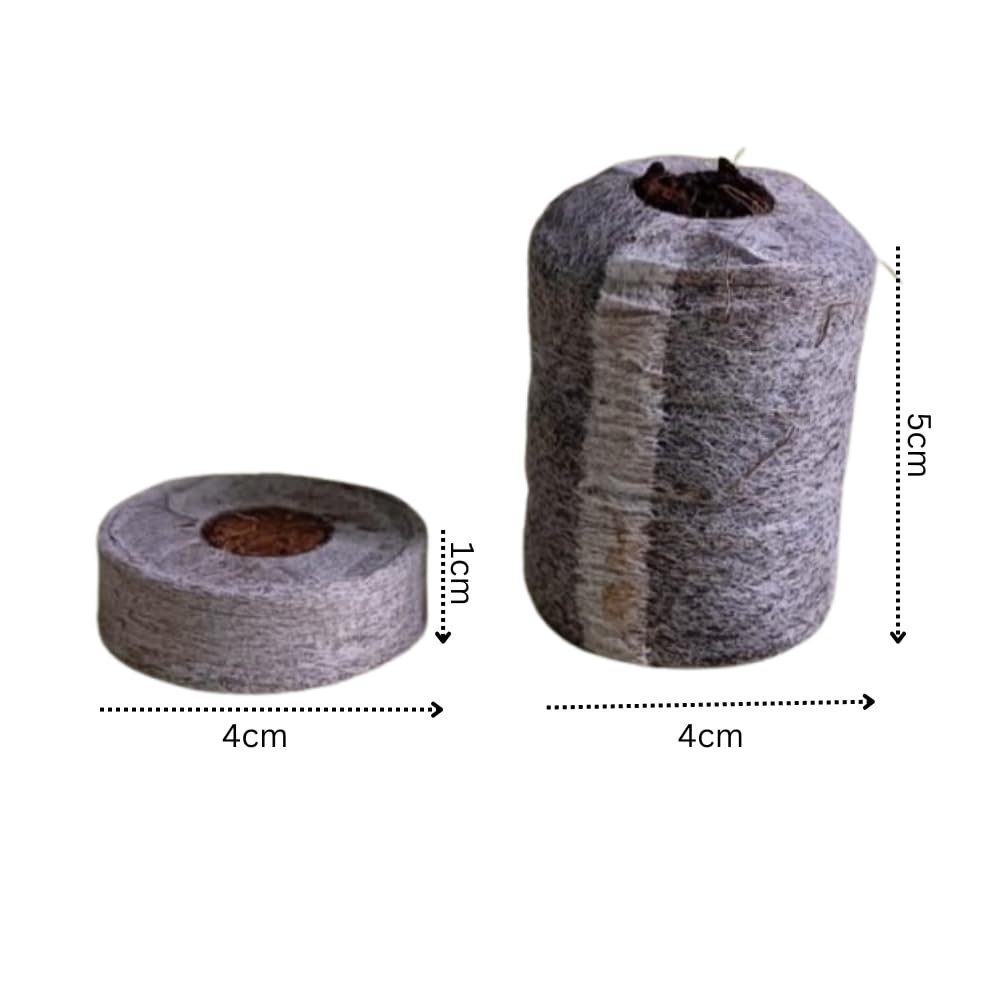 Cocopeat Seed Germination Kit | Coir Coin for Gardening Seedling | Kit for Strong Root Growth |Size 4cmx1cm | Coco Peat Disc for Plants | Netted |Round (Pack of 50) - Image 2