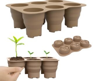 Silicone Seedling Tray, 6 Cell Reusable Germination Starter
