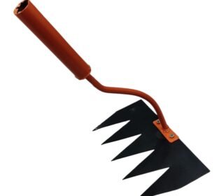 Garden Weeder Hoe with 5 Teeth | Heavy Duty Hand Cultivator Tool with Wide Metal Blade & Long Grip Handle | Manual Gardening Tool for Weeding, Soil Loosening & Cultivation