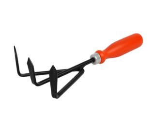 Hand Cultivator - 1 PC | Agriculture Tool for Home Gardening | Farming Tiller for Plants in Garden Durable Hand Cultivator (Red Handle, Black Metal)