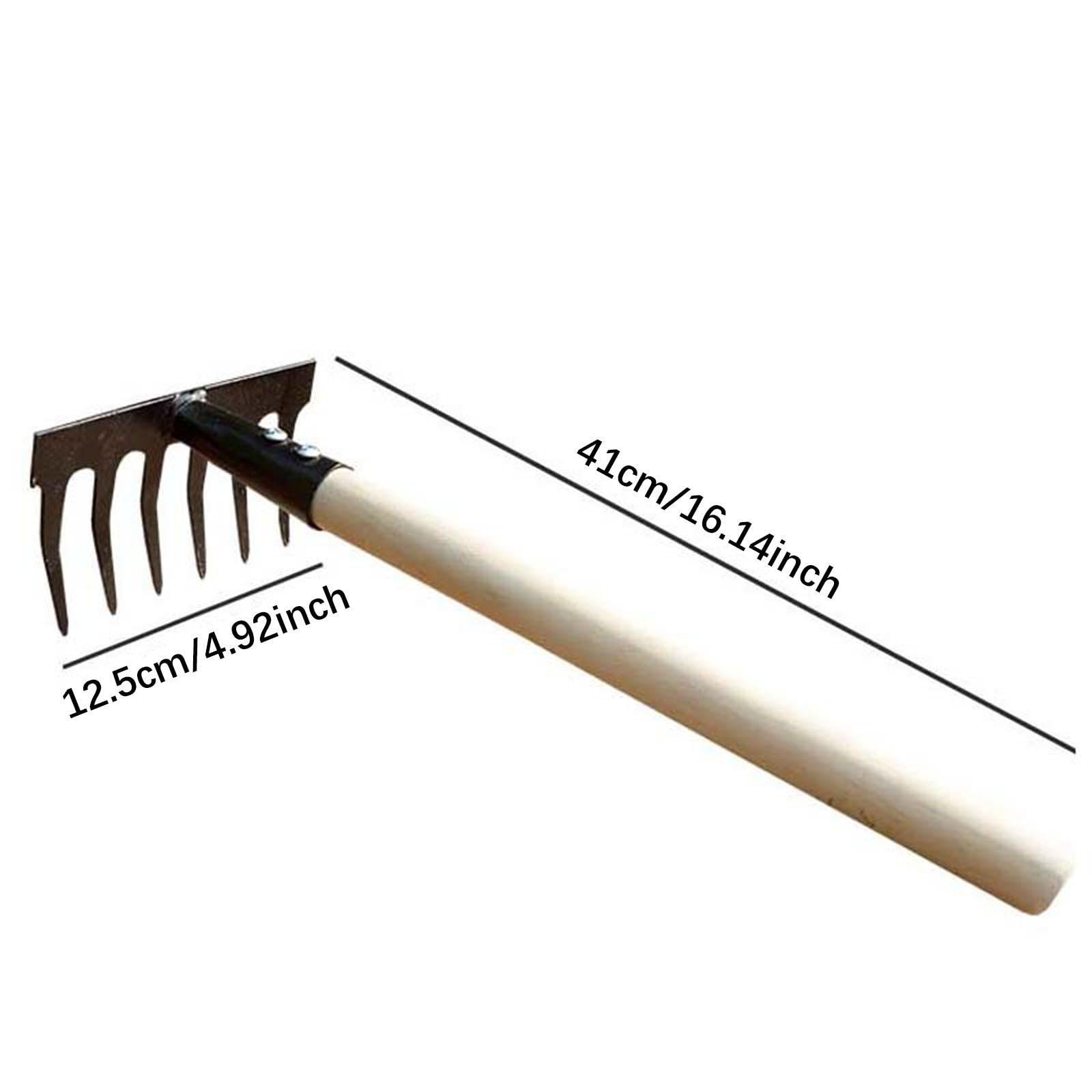 Garden Rake Labor Saving Loosening Garden Tool for Family Backyard Household 6 Tines - Image 3