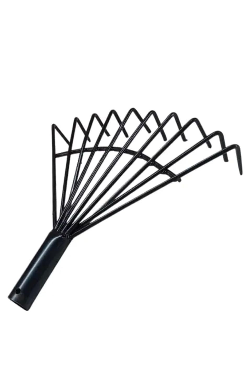 Heavy Duty Steel Gardening Hand Rake Soil Tiller | Tooth Rake Garden Tool with Ergonomic Handle | Great for Lawn Leaf Clean up, Cultivating, Loosening Soil & Spreading Mulch (Black) - Image 2