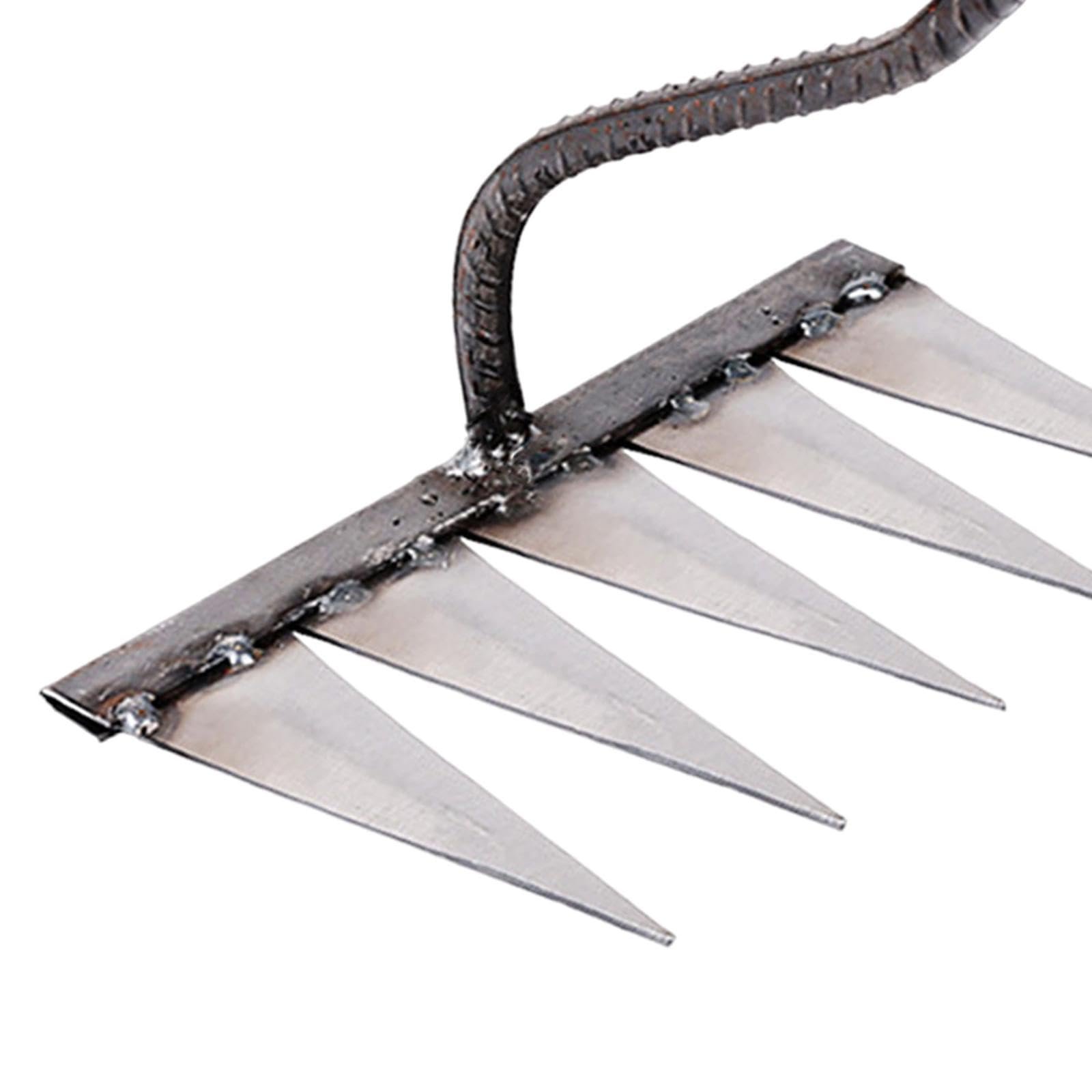 Garden Rake Hardened Strong Sharp Tines Rake for Gardening Mulching Backyard with 5 Tines - Image 9