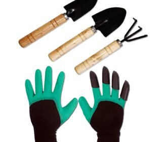 Gardening Tools Set - Hand Cultivator, Small Trowel, Trans-Planter & Hand Gloves for Home Garden (Pack of 1)