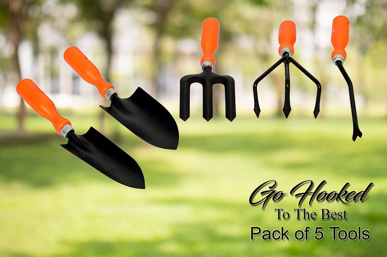 5 Pcs Gardening Tools Kit for All Your Gardening Needs (Orange & Black) (5 Pcs Set). - Image 8