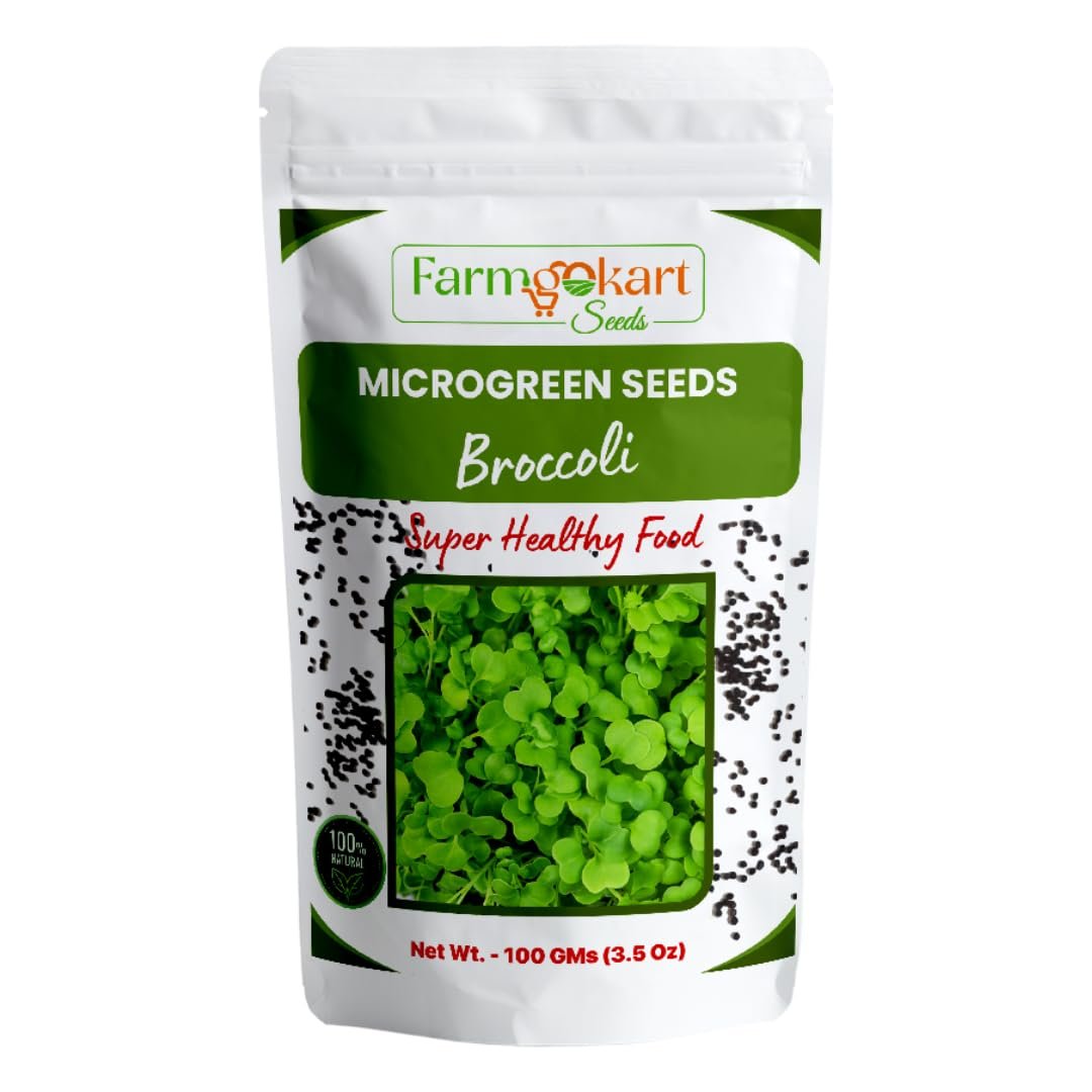BROCCOLI MICROGREEN SEEDS | 100 Gms |- Non-GMO, Heirloom Seeds for Growing Microgreens in Soil, Coconut Coir, Aerogarden & Hydroponic