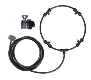 Fan Misting Kits Portable Misting Cooling System for Outside Deck Greenhouse 14Inch