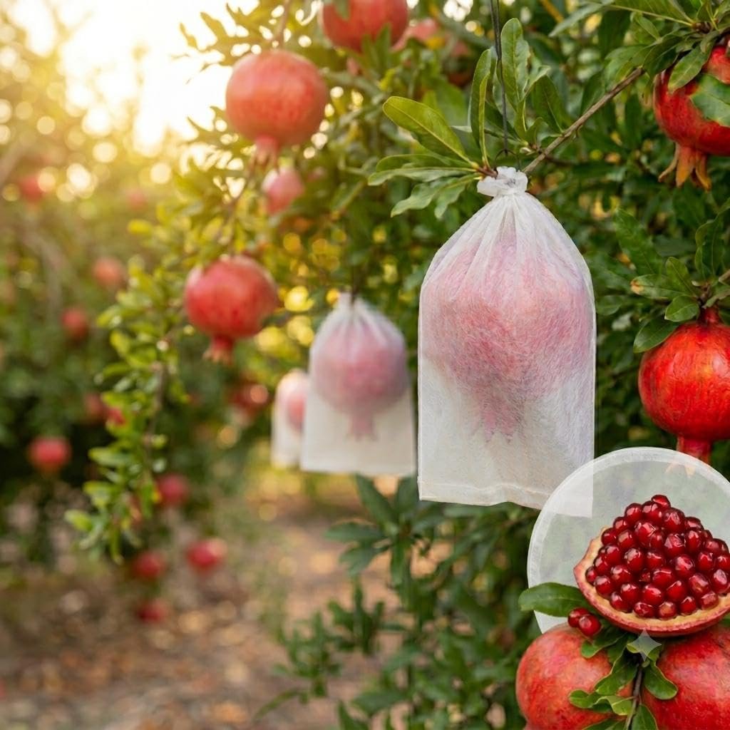 Non-Woven Fruit Protection Bag, UV Protected, Insect & Pest Cover for Pomegranate, 17 GSM, 16.5x22.8 cm, Pack of 200