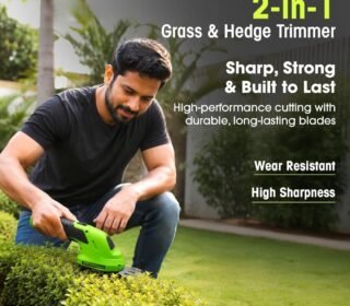 2-in-1 Cordless Hedge Trimmer, Handheld Shrub Trimmer, 8.4V Battery, Dual-Edge Blade, Lightweight Grass Shears for Lawn, Garden & Shrubs, Easy One-Hand Operation.
