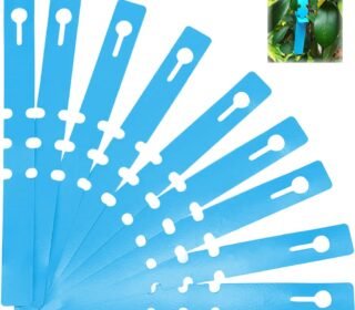 100-Pack PVC Plant Labels, Blue Waterproof Adjustable Loops
