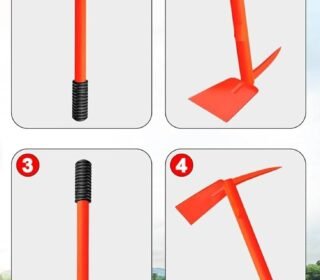 A&K Traders, Garden Hoe with Single Prong, Durable Metal Head and Handle for Weeding and Soil Cultivation,(1 piece)