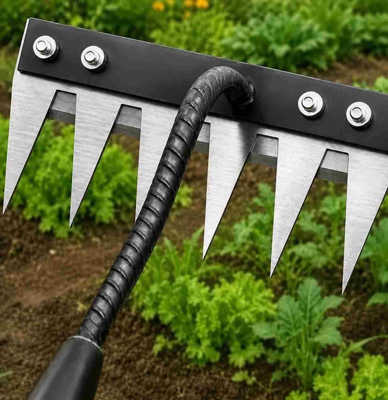 6 Tooth Weeding and Soil loosening rake Garden Tool Hand rake Cultivator - Image 4