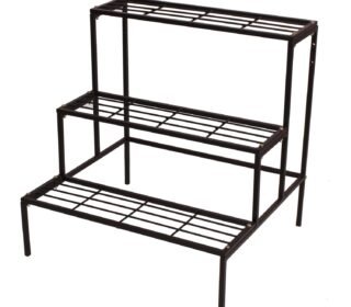 3-Tier Metal Plant Stand Rack, Black Step Ladder Style PACK OF 1