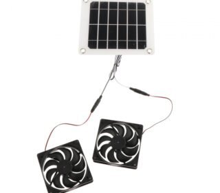 LR Decor E-Shop Solar Exhaust Fan with 2 Fans Solar Fan Kit for Shed Greenhouse Chicken Coop