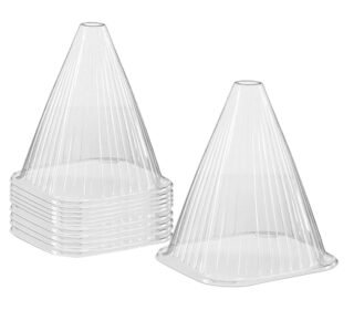 Garden Cloches for Plants Mini Greenhouse Outdoor Reusable Bell Plant Covers 15cmx15cmx4.5cm 10pcs