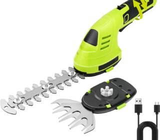 Electric Wireless Rechargeable 2-in-1 Cordless Hedge Trimmer, Handheld Shrub Trimmer, 8.4V Battery, Dual-Edge Blade, Lightweight Grass Shears for Lawn, Garden & Shrubs, Easy One-Hand Operation.