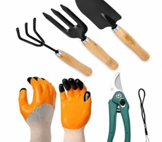Sptronik Garden Tool Set Combo with Flower Cutter Heavy Gardening Cut Tool with Garden Tool Set (Wooden Handle and Black Metal) (with Cutter)