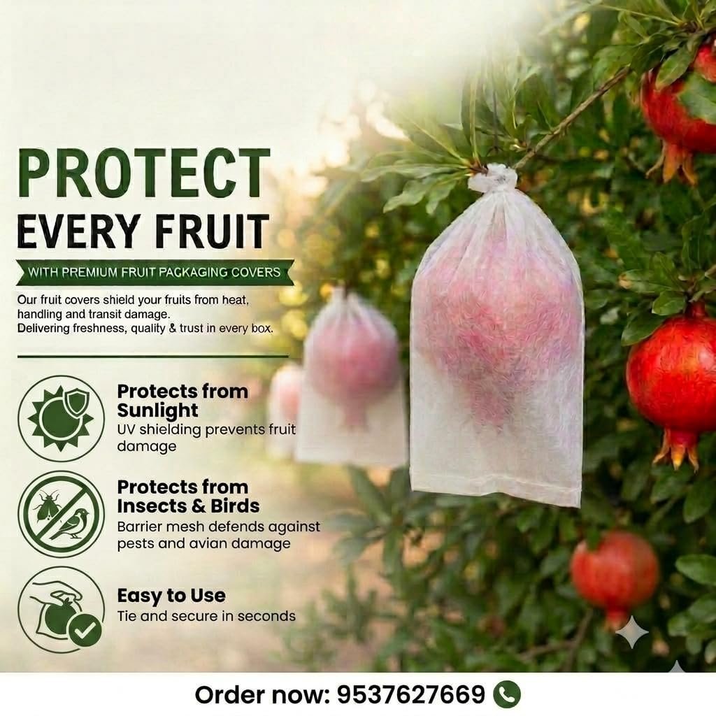 Non-Woven Fruit Protection Bag, UV Protected, Insect & Pest Cover for Pomegranate, 17 GSM, 16.5x22.8 cm, Pack of 200 - Image 2