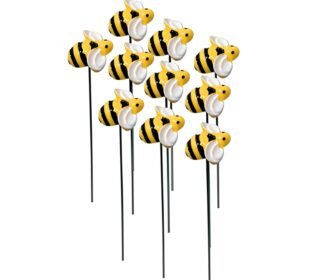 Garden Decoration Items Outdoor, 10PCS Bee Garden Stakes Decor for Garden Pathways, Decorative Garden Stakes for Plant Pots, Balcony Decoration Items with Bee Decor