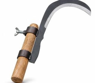 Hand Garden Sickle | Coconut Plucker | Heavy Duty Weeding Tool for Grass Cutting, Harvesting, Gardening & Farming | Sharp Carbon Steel Blade (only Sickle)