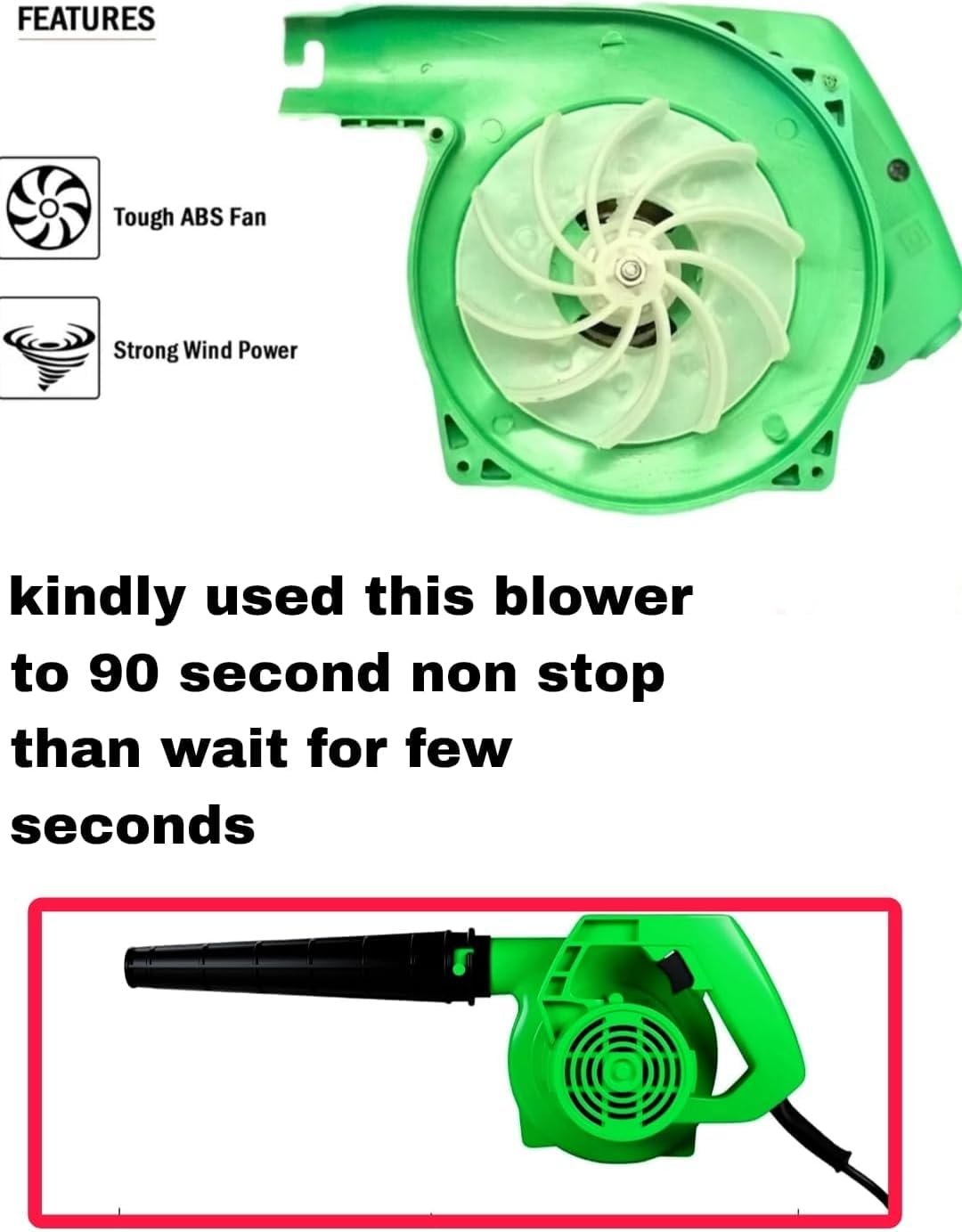 650W Air Blower Machine | 13000 RPM Heavy Duty Copper Armature Air Blower with Variable Speed | Air Flow of 3.7 m3/min | Suitable for Large & Small Areas | 2 Meter Long Wire (R2) - Image 3