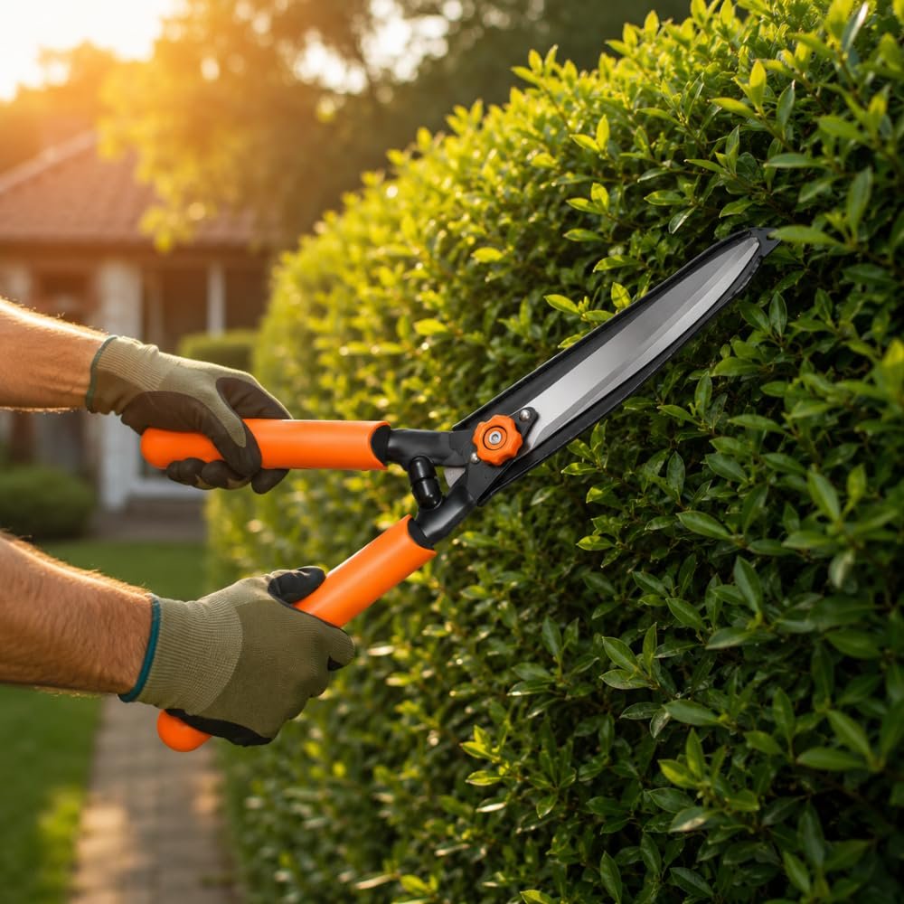 Hedge Cutter Trimmer for Garden | Heavy Duty Manual Hedge Clippers with Long Handles | Sharp Garden Pruning Shears for Bushes, Shrubs, Hedges & Plant Trimming - Image 3