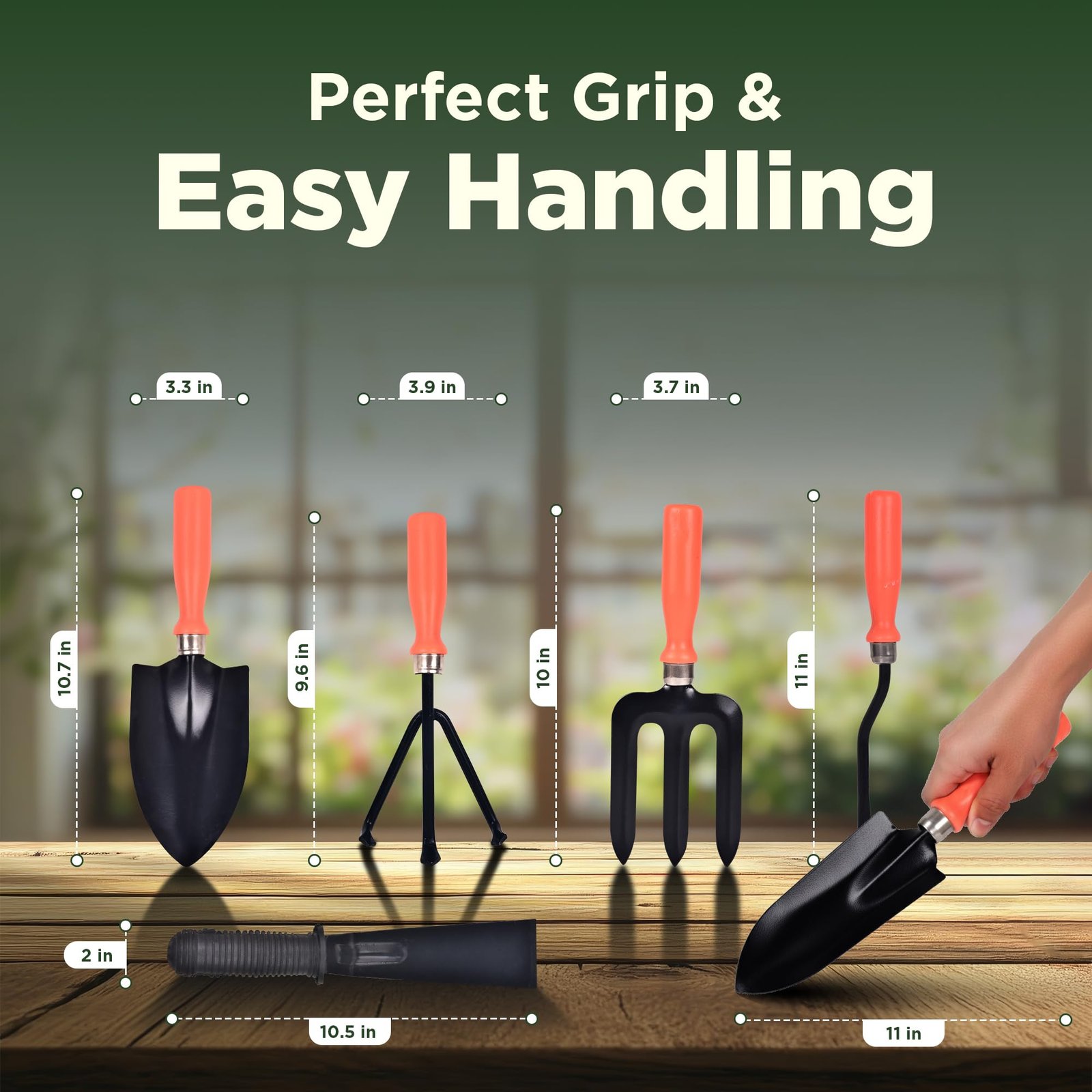 13-Piece Garden Tool Set + Premium Wooden Caddy – Professional Gardening Kit for Home, Balcony & Terrace – Includes Heavy Duty Hand Tools, Pruning Shear, Spray Bottle, Gloves, Organic Manure & Seeds - Image 7