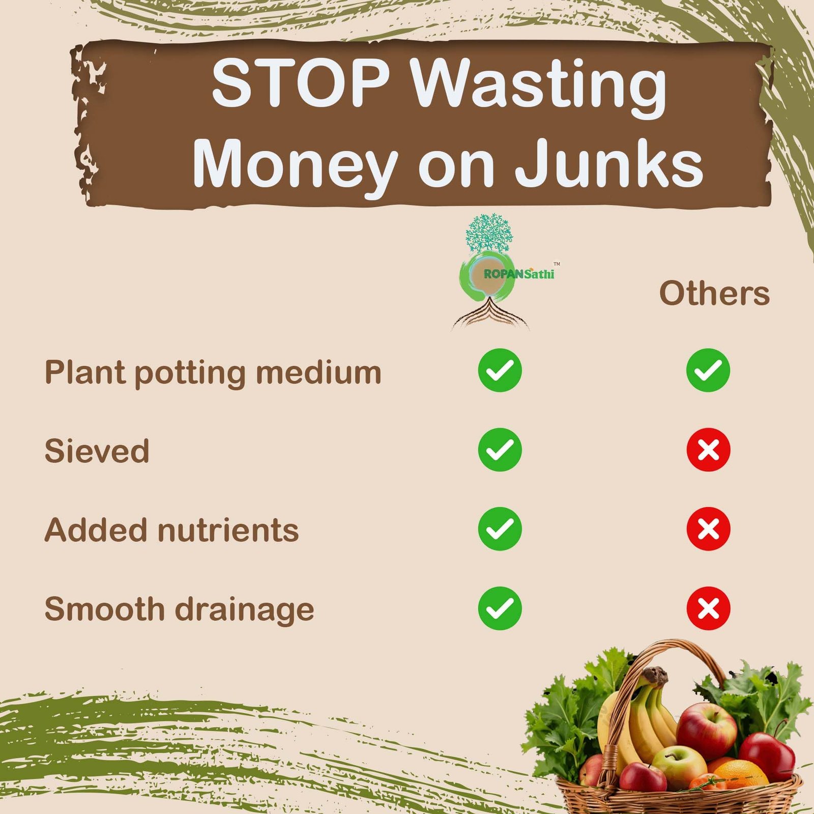 Ropansathi Potting Mix for Vegetables & Fruits– 10 kg - Image 6