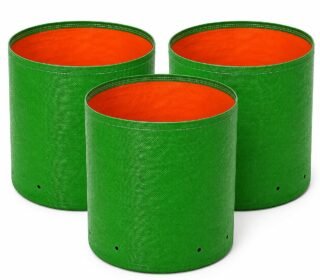 Sara Unique Naturals HDPE Grow Bags for Plants 12x12 Inch | 225 GSM Heavy Duty | UV Stabilized | Double Stitched | Reusable | Durable | Green with Orange Inner Layer | Pack of 3