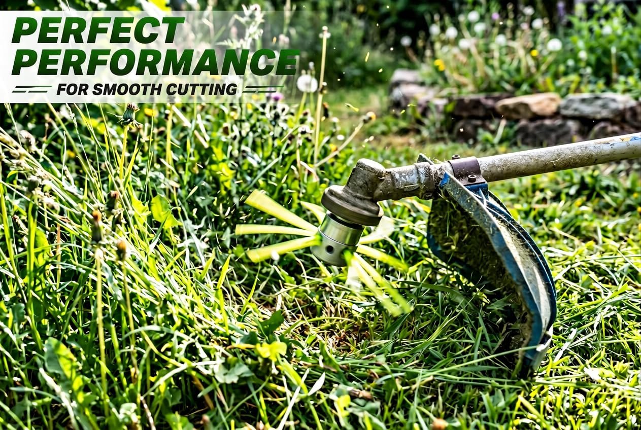 Weed Trimmer Head, Aluminum Grass Trimmer Head with 4 Lines Brush Cutter Head Lawn Mower Accessories Cutting Line Head for Strimmer - Image 9