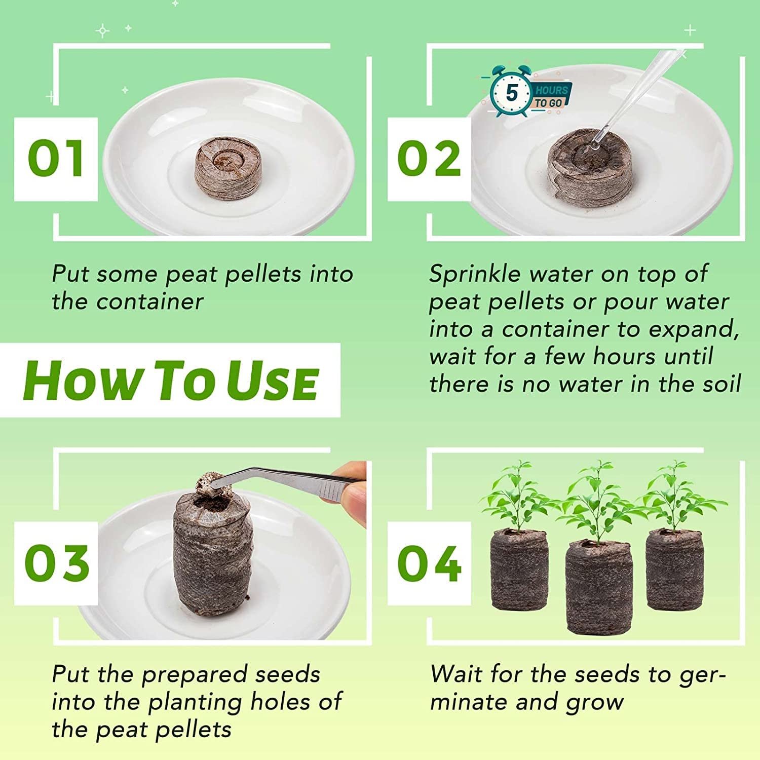 10 Pcs Peat Pellets for Seedlings, Seed Starting Pellets Compressed Nutrient Fertilizer Fiber Soil Block, Seed Starter Plugs Seedling Starter Soil for Plant Seedling. (Pack of 10 pcs) - Image 5
