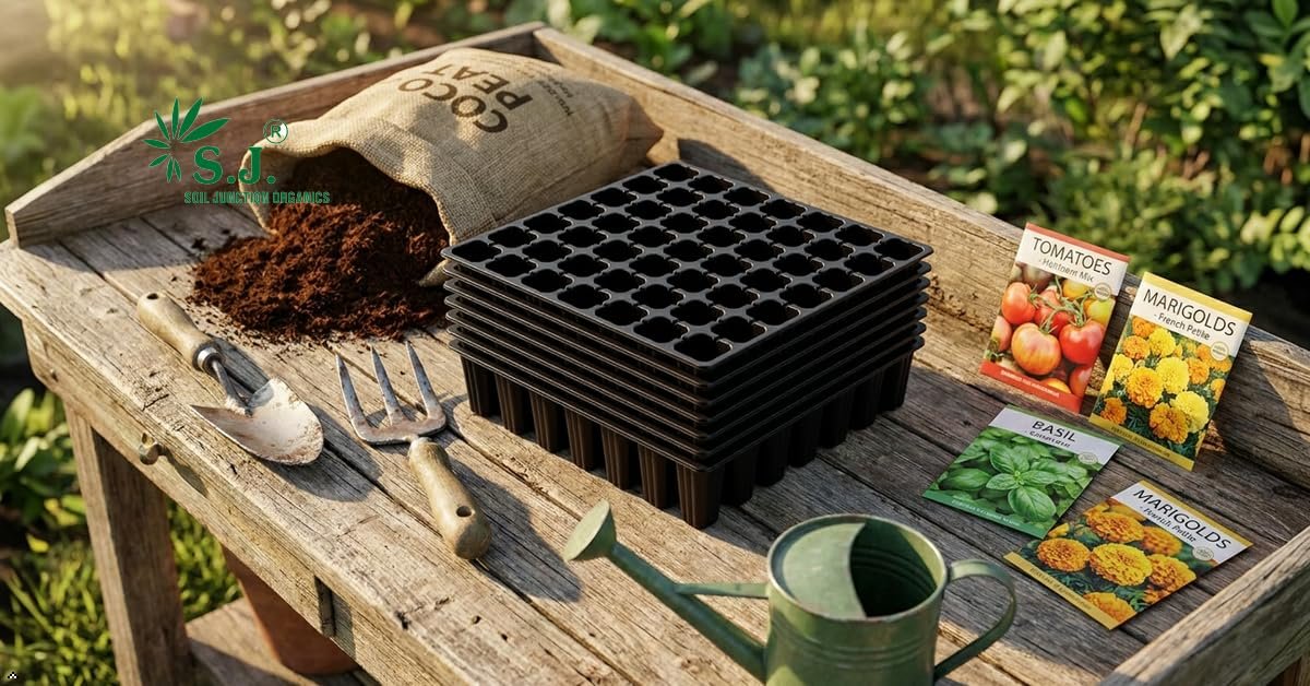 SJ Organics Seed Starter Tray - Pack of 10 (48 Cells Each) | Heavy Duty Germination Tray for Vegetables, Flowers & Hydroponic Gardening - Image 4